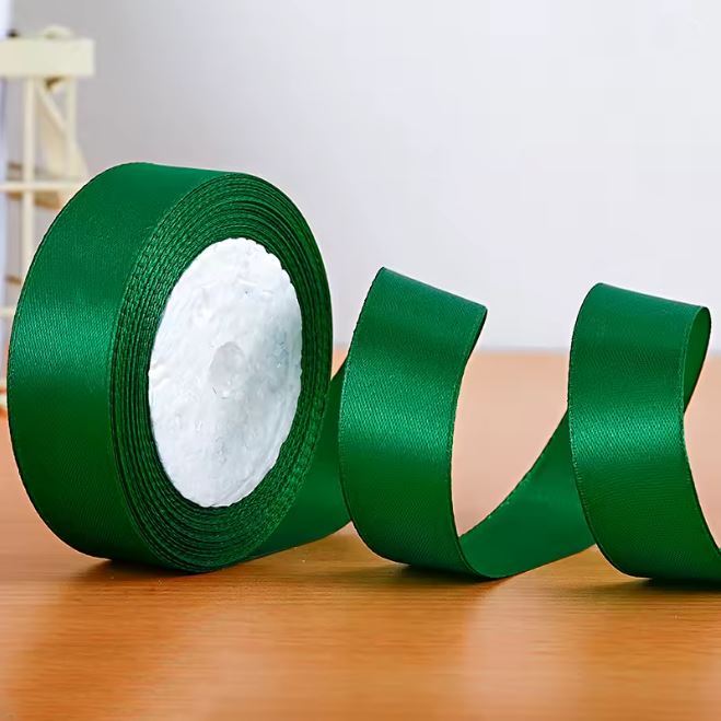Satinband 2 cm Smaragd, 33 m Rolle