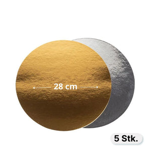 Tortenplatte Ø28, 1mm Gold/Silber - 5 Stk