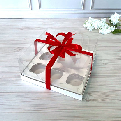 Transparent Box für 6 Desserts (Bento/cupcakes) 255x255x110 mm/PET