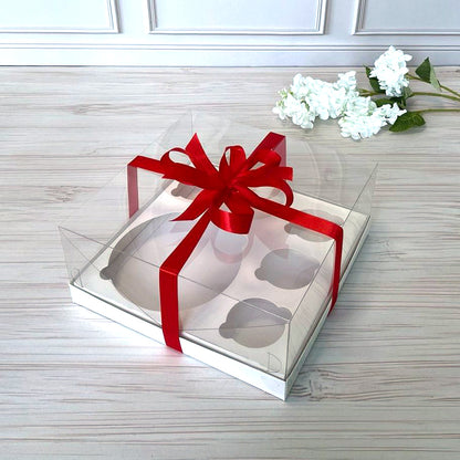 Transparent Box für 6 Desserts (Bento/cupcakes) 255x255x110 mm/PET