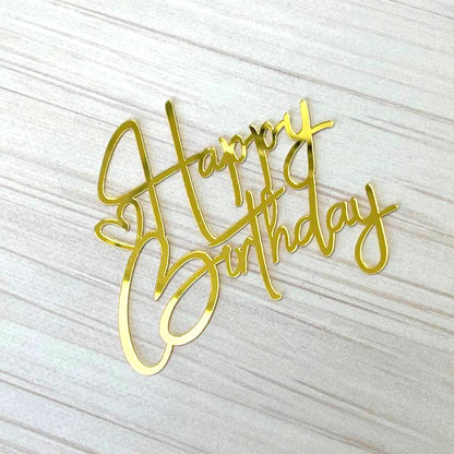 Cake Topper „Happy Birthday“ Gold (Dekor 20)