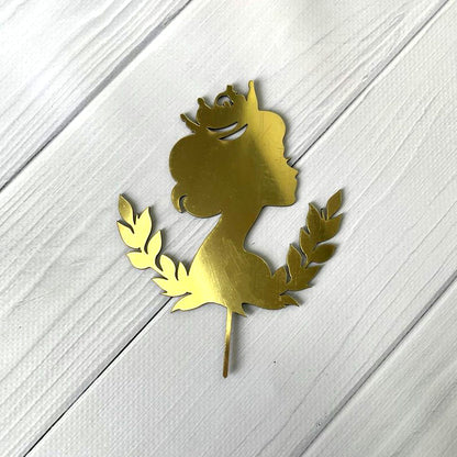 Cake Topper Prinzessin, Gold (Dekor 17)