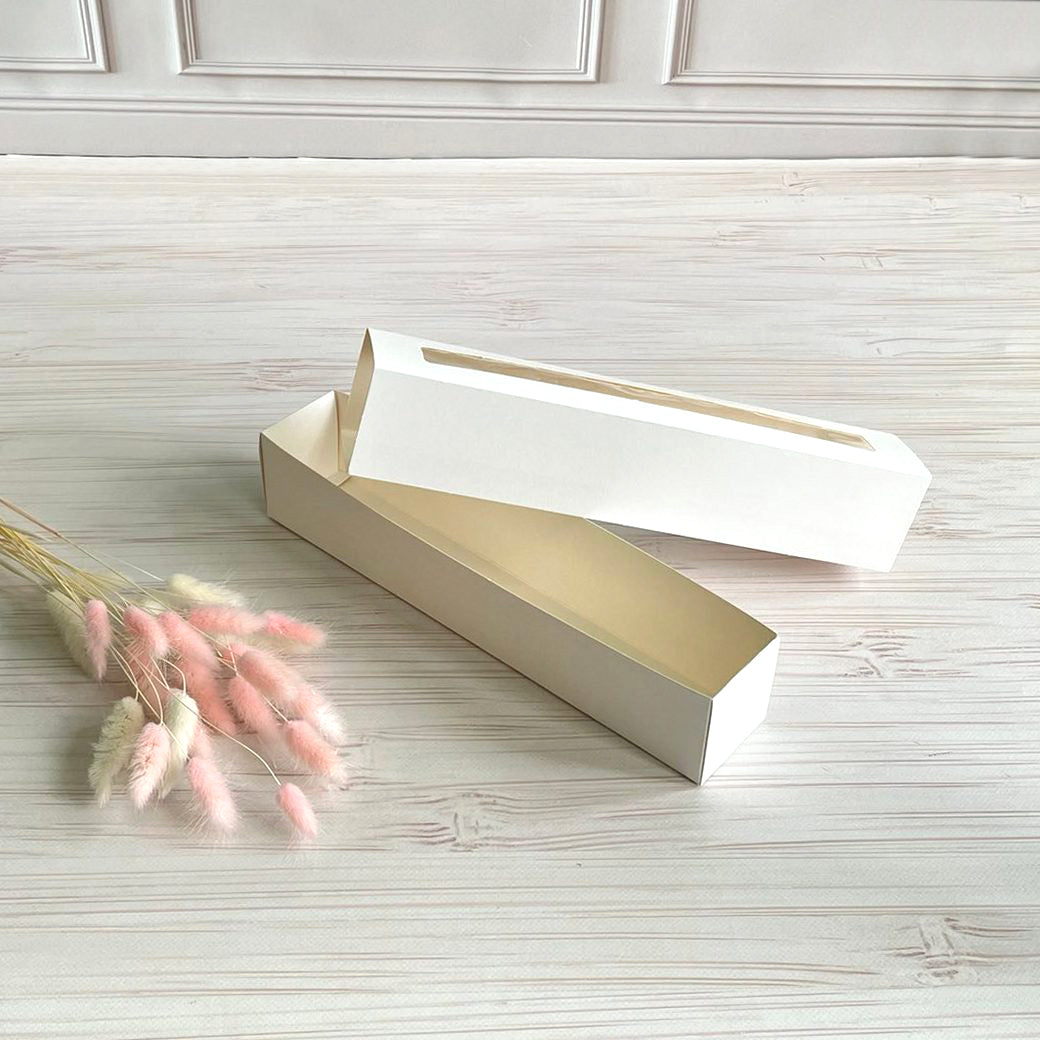 Karton für Macarons Weiß 30×5,5×6 cm, 5 Stk
